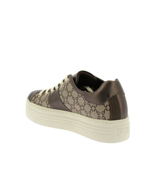 sneakers da donna in pelle ed ecopelle bronzo e beige NERO GIARDINI | I411614D300